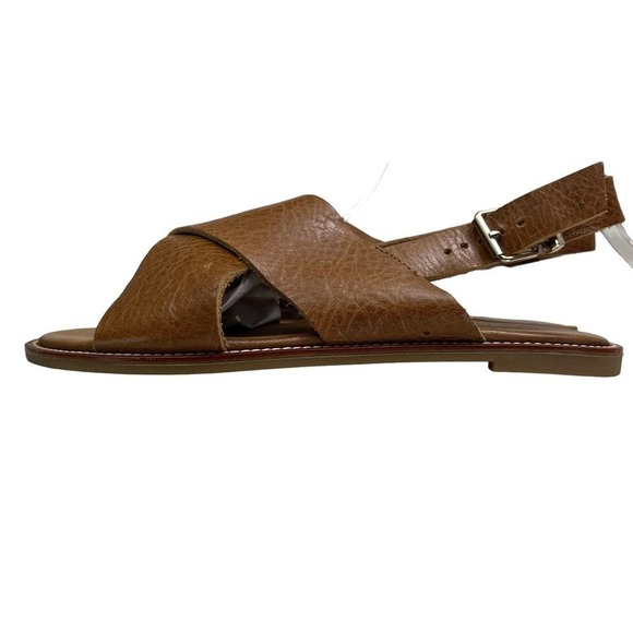 Inuovo Sandal Pebbled Grain‎ Brown Leather Faust Slingback Women Size 8 - Picture 3 of 8